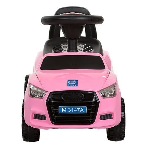 Дитячий толокар Bambi Audi Mini з багажником, рожевий