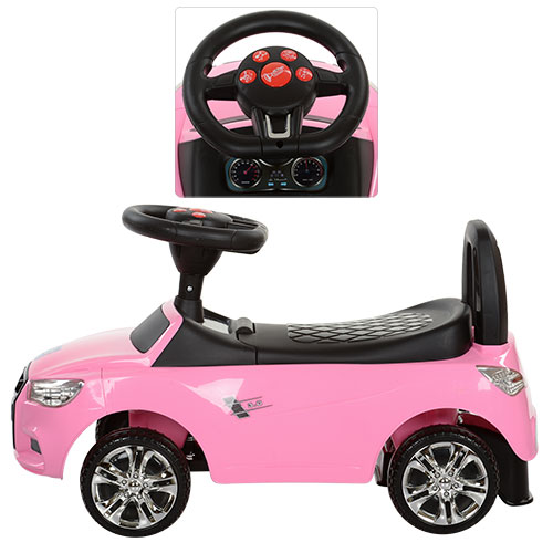 Дитячий толокар Bambi Audi Mini з багажником, рожевий