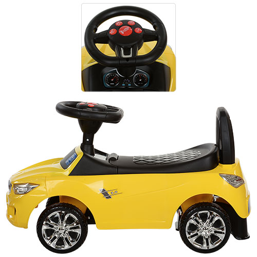 Дитячий толокар Bambi BMW Mini з багажником, жовтий