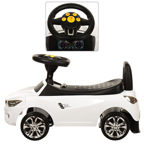Дитячий толокар BMW Mini з багажником, білий