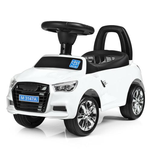 Детский толокар Audi Mini с багажником, белый, белый