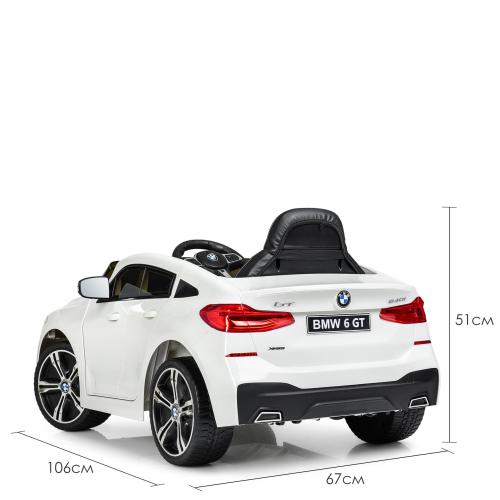 Детский электромобиль Bambi BMW 6 GT (MP3) с подсветкой, белый
