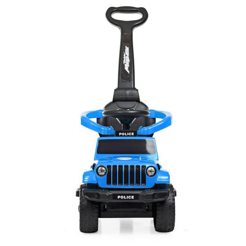 Дитячий толокар-каталка Bambi Jeep Super Car Police з батьківською ручкою, блакитний