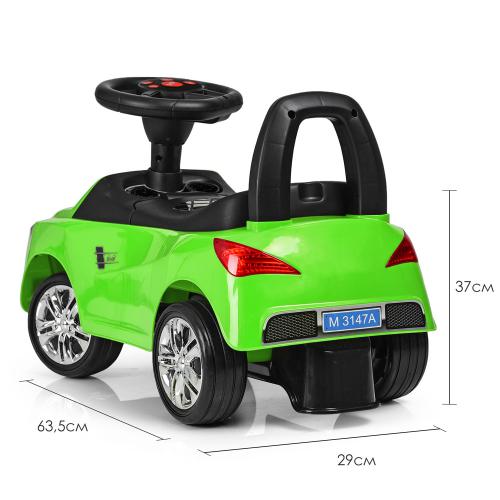 Дитячий толокар Bambi Audi Mini з багажником, зелений