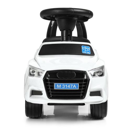 Детский толокар Audi Mini с багажником, белый, белый