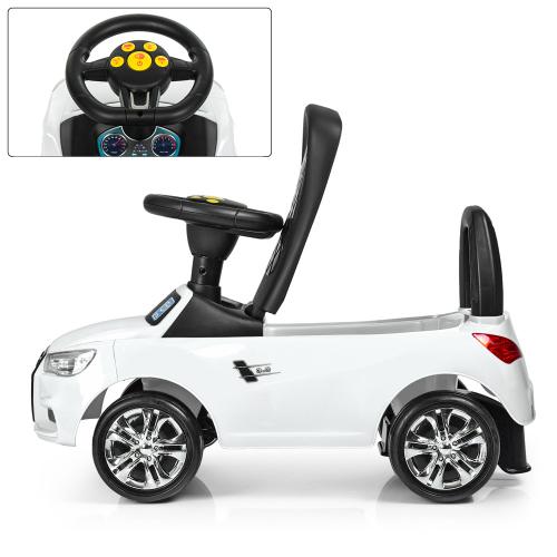 Детский толокар Audi Mini с багажником, белый, белый