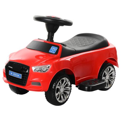 Дитячий толокар-каталка Bambi Audi B з багажником та батьківською ручкою, червоний