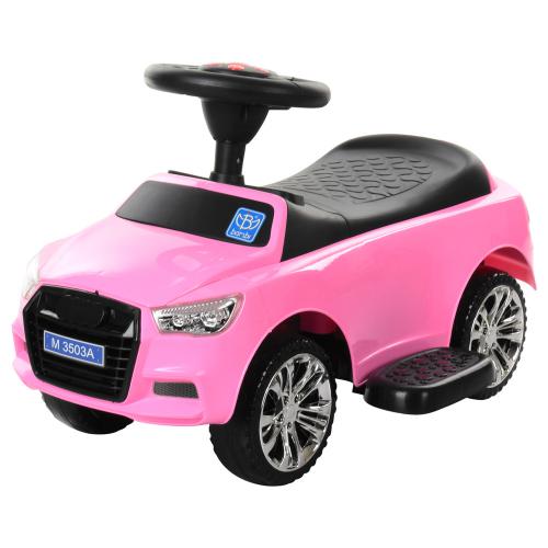 Дитячий толокар-каталка Bambi Audi B з багажником та батьківською ручкою, рожевий