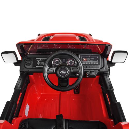 Дитячий електромобіль з пультом керування Bambi Jeep Rubicon (MP3) з багажником, ручкою для транспортування та рухливим капотом, червоний