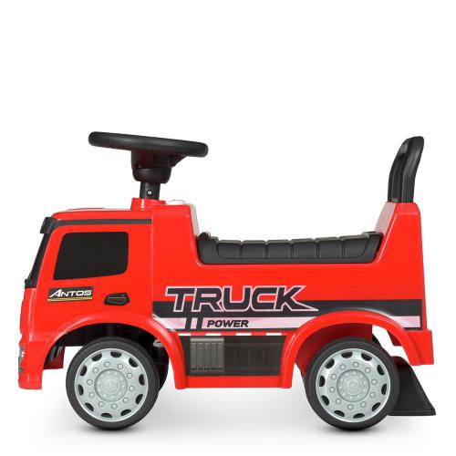 Дитячий толокар Bambi Mercedes Antos Truck Power з багажником та ручкою для транспортування, червоний