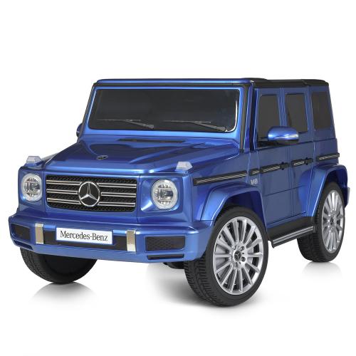 Дитячий повнопривідний електромобіль Mercedes-Benz AMG G500 (MP3) з додатковими коліщатками та автофарбуванням, синій