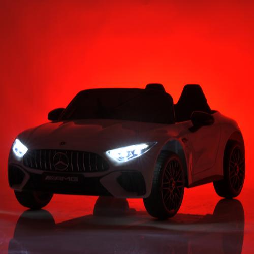 Дитячий двомісний повнопривідний електромобіль Mercedes-Benz AMG SL63 (MP3) з додатковими коліщадками та автофарбуванням, жовтий