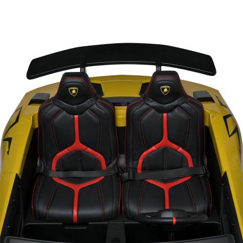 Дитячий двомісний електромобіль Lamborghini Aventador SV (MP3) до 100 кг, жовтий