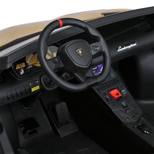 Дитячий двомісний електромобіль Lamborghini Aventador SV (MP3) до 100 кг, жовтий