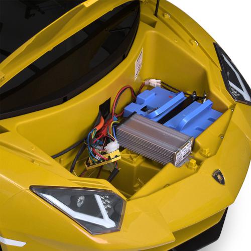 Дитячий двомісний електромобіль Lamborghini Aventador SV (MP3) до 100 кг, жовтий