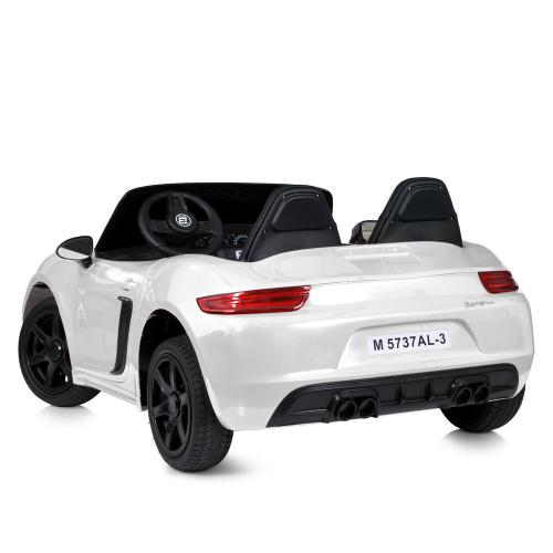Дитячий двомісний електромобіль Porsche без пульта керування, до 100 кг, до 18 км/год, білий