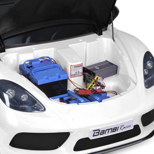 Дитячий двомісний електромобіль Porsche без пульта керування, до 100 кг, до 18 км/год, білий