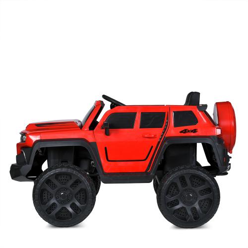 Детский полноприводный электромобиль Bambi Super Wheele с багажником и ручкой для транспортировки, красный