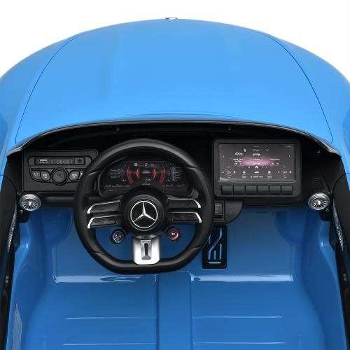 Дитячий двомісний повнопривідний електромобіль Bambi Mercedes-Benz AMG SL63 (MP3) з додатковими коліщадками та автофарбуванням, блакитний
