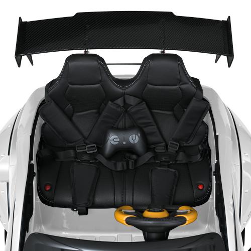 Дитячий двомісний електромобіль BMW STAR Soverspeed (MP3) з підсвіткою та спойлером, до 50 кг, до 8 км, білий