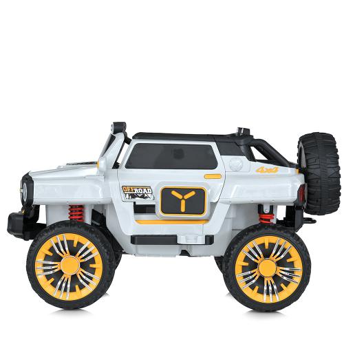 Дитячий повнопривідний електромобіль Ford Bronco Raptor з багажником та ручкою для транспортування, білий