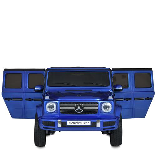 Дитячий повнопривідний електромобіль Mercedes-Benz AMG G500 (MP3) з додатковими коліщатками та автофарбуванням, синій
