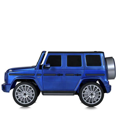 Дитячий повнопривідний електромобіль Mercedes-Benz AMG G500 (MP3) з додатковими коліщатками та автофарбуванням, синій