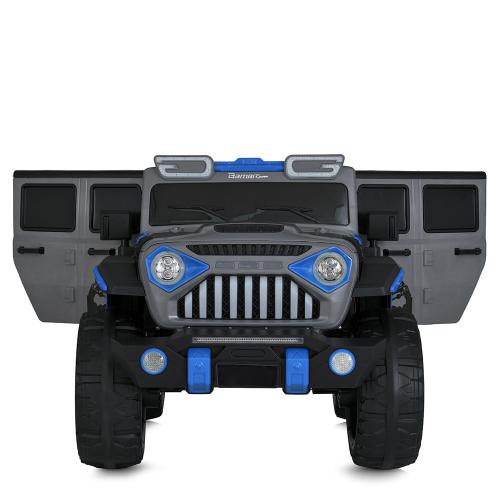 Дитячий повнопривідний електромобіль Jeep Off-Road Toxic з рухливим капотом та автофарбуванням, блакитний