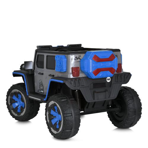 Дитячий повнопривідний електромобіль Jeep Off-Road Toxic з рухливим капотом та автофарбуванням, блакитний