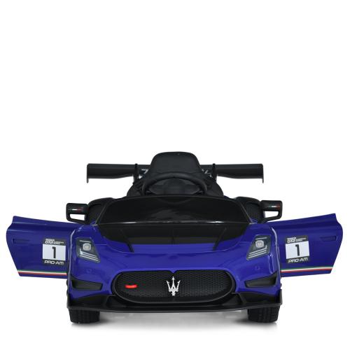 Дитячий повнопривідний електромобіль Maserati MC20 GT2 Motorsport зі спойлером, синій