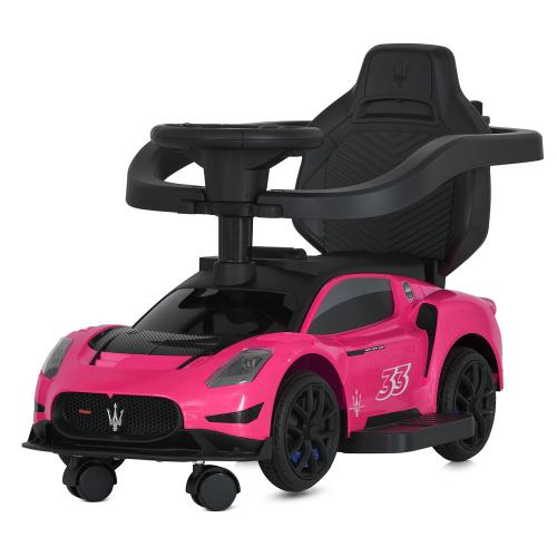 Дитячий толокар-каталка Maserati MC20 GT2 з багажником та батьківською ручкою, рожевий