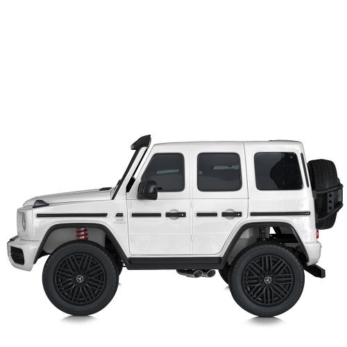 Дитячий двомісний повнопривідний електромобіль Mercedes G63, до 80 кг, білий