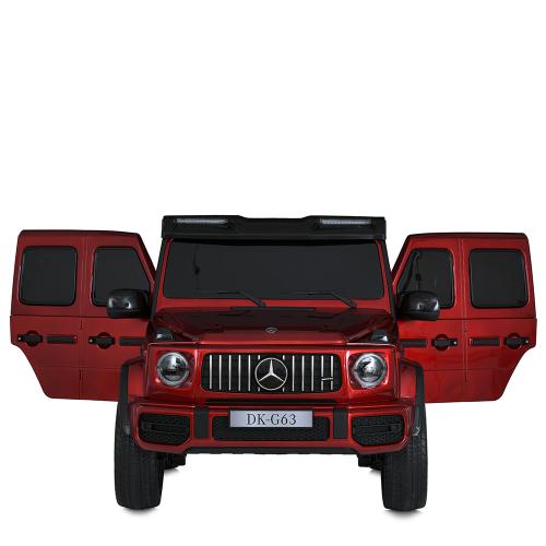 Дитячий двомісний повнопривідний електромобіль Mercedes G63 з автофарбуванням, до 80 кг, червоний