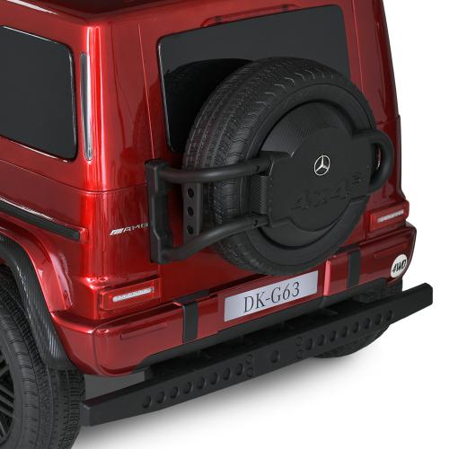Дитячий двомісний повнопривідний електромобіль Mercedes G63 з автофарбуванням, до 80 кг, червоний