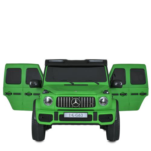 Дитячий двомісний повнопривідний електромобіль Mercedes G63 з автофарбуванням, до 80 кг, зелений