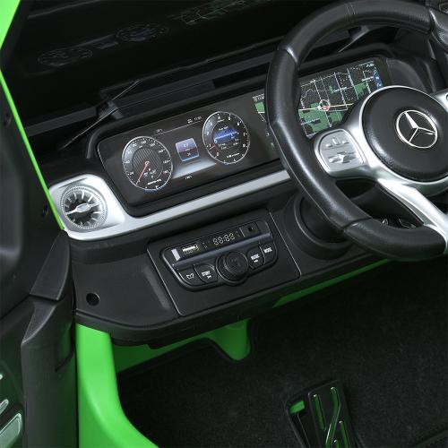 Дитячий двомісний повнопривідний електромобіль Mercedes G63 з автофарбуванням, до 80 кг, зелений