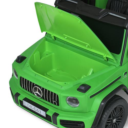 Дитячий двомісний повнопривідний електромобіль Mercedes G63 з автофарбуванням, до 80 кг, зелений