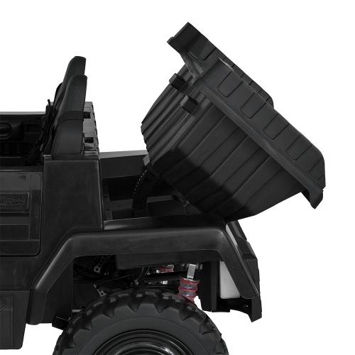 Дитячий двомісний електротранспорт Bambi Вантажівка Mercedes Unimog (MP3) з кузовом, до 60 кг, до 15 км, чорний
