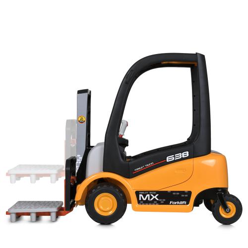 Дитячий електротранспорт Навантажувач Bambi FORKLIFT MX 638 (MP3) з вантажними вилами та багажником, жовтий