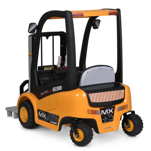Дитячий електротранспорт Навантажувач Bambi FORKLIFT MX 638 (MP3) з вантажними вилами та багажником, жовтий