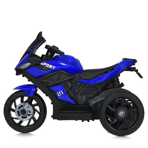 Дитячий триколісний електромотоцикл Bambi Sport, синій