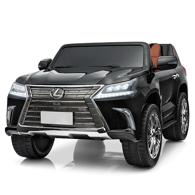 Дитячий двомісний повнопривідний електромобіль Lexus LX 570 (MP4) з ручкою для транспортування та автофарбуванням, чорний