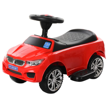 Дитячий толокар-каталка Bambi BMW B з багажником та батьківською ручкою, червоний