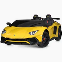Дитячий двомісний електромобіль Lamborghini Aventador SV (MP3) до 100 кг, жовтий