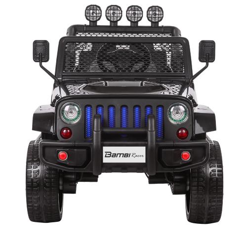 Дитячий повнопривідний електромобіль Bambi Jeep Sunshine Fire з багажником та ручкою для транспортування, чорний