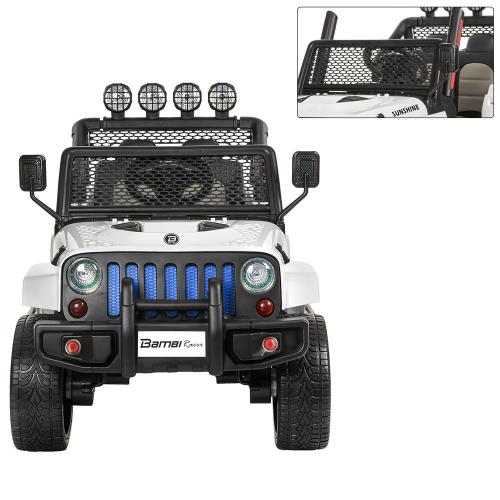 Дитячий повнопривідний електромобіль Bambi Jeep Sunshine Classic з багажником та ручкою для транспортування, білий