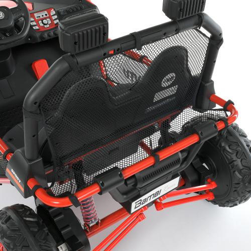 Дитячий двомісний повнопривідний електромобіль Bambi Buggy UTV SPORT SMILING (4x80W) з багажником, червоний