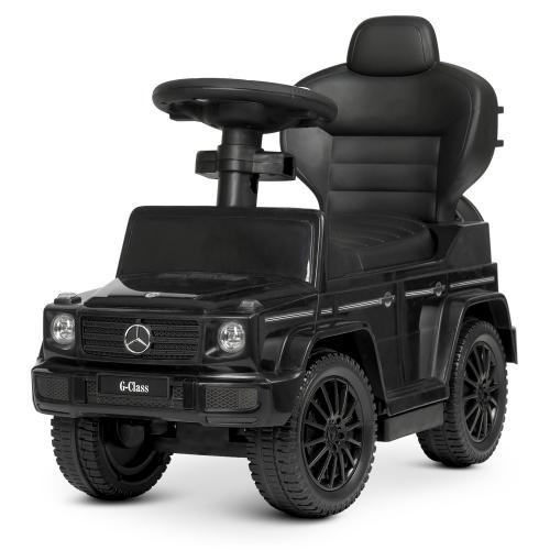 Дитячий толокар-каталка Bambi Mercedes G-Class з багажником та батьківською ручкою, чорний
