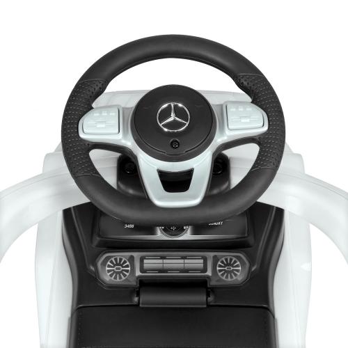 Дитячий толокар-каталка Bambi Mercedes G-Class з багажником та батьківською ручкою, білий