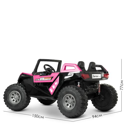 Дитячий двомісний повнопривідний електромобіль Bambi Buggy CLASH Strength 4x4 з кондиціонером, рожевий